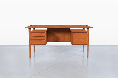 Danish Modern Floating Top Teak Desk by Peter Løvig Nielsen
