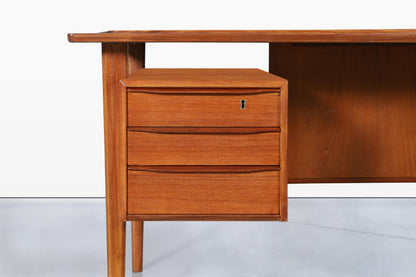 Danish Modern Floating Top Teak Desk by Peter Løvig Nielsen