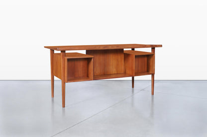 Danish Modern Floating Top Teak Desk by Peter Løvig Nielsen