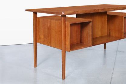 Danish Modern Floating Top Teak Desk by Peter Løvig Nielsen