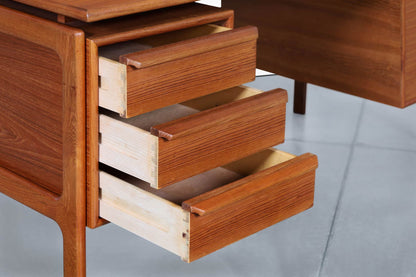 Danish Modern Floating Top Teak Executive Desk by G.V. Mobler