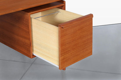 Danish Modern Floating Top Teak Executive Desk by G.V. Mobler