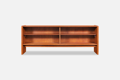 Danish Low-Profile Credenza or Bookcase with Glass Doors by Skovby Møbelfabrik