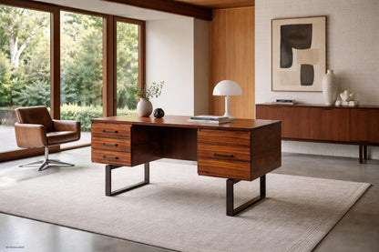 Danish Modern Rosewood Desk by Henning Jensen and Torbin Valeur