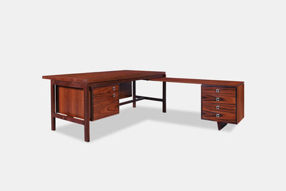 Danish Modern Rosewood L-Shaped Desk by Arne Vodder for H.P. Hansen