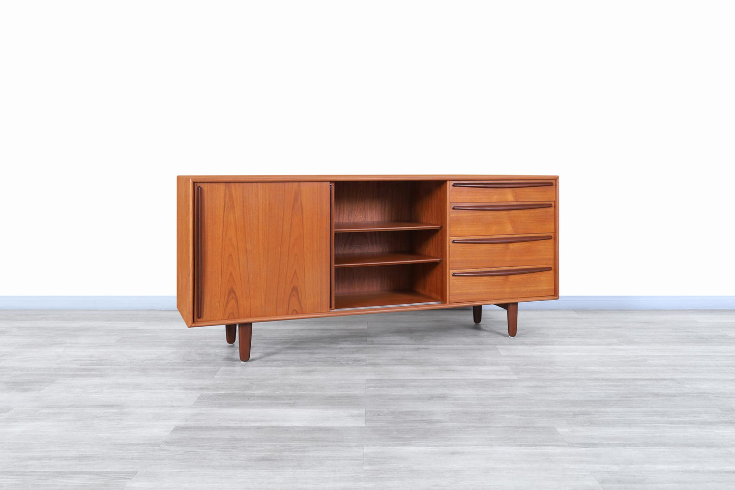 Danish Modern Teak Credenza by Svend A. Madsen for Falster Møbelfabrik