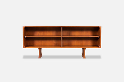 Danish Teak Credenza or Bookcase with Glass Doors by Bernhard Pedersen