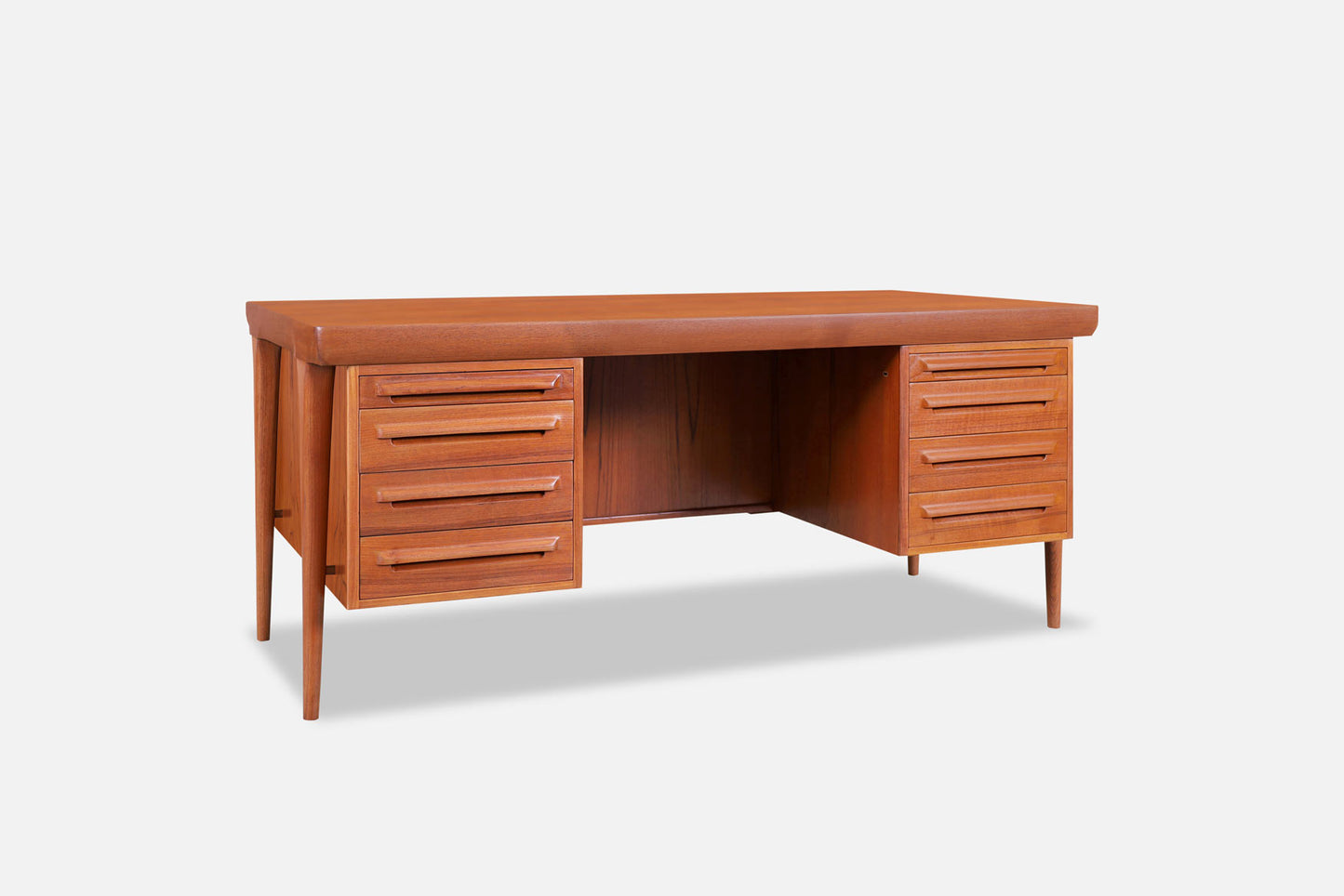 Danish Modern Teak Executive Desk by Ib Kofod Larsen