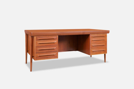 Danish Modern Teak Executive Desk by Ib Kofod Larsen