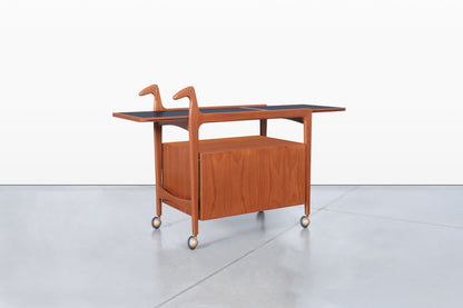 Danish Modern Teak Extendable Bart Cart by Falster Mobelfabrik