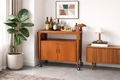 Danish Modern Teak Extendable Bart Cart by Falster Mobelfabrik