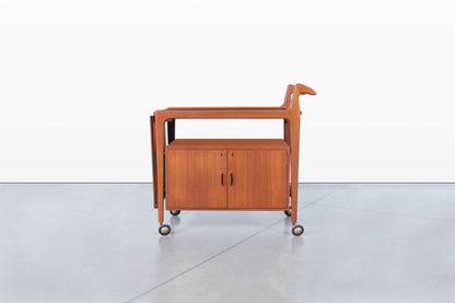 Danish Modern Teak Extendable Bart Cart by Falster Mobelfabrik