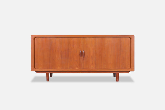 Danish Modern Teak Tambour Door Credenza by Dyrlund