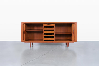Danish Modern Teak Tambour Door Credenza by Dyrlund
