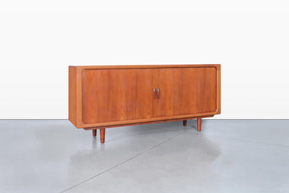 Danish Modern Teak Tambour Door Credenza by Dyrlund