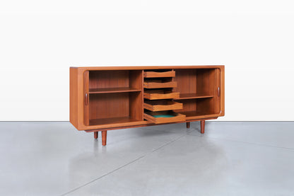 Danish Modern Teak Tambour Door Credenza by Dyrlund