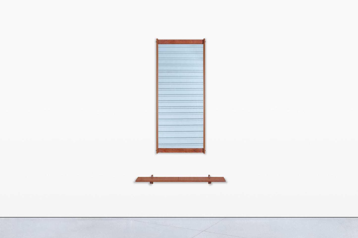 Danish Modern Teak Wall-Mounted Mirror with Shelf by Kai Kristiansen