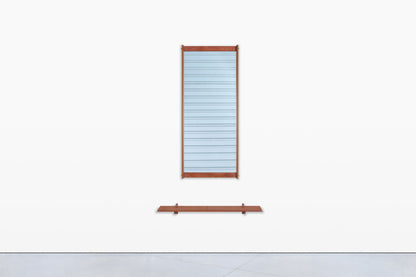 Danish Modern Teak Wall-Mounted Mirror with Shelf by Kai Kristiansen