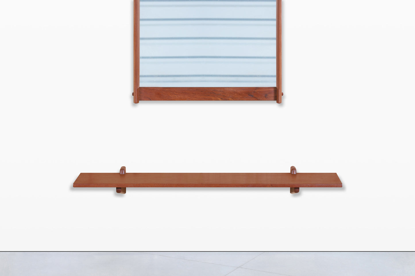 Danish Modern Teak Wall-Mounted Mirror with Shelf by Kai Kristiansen