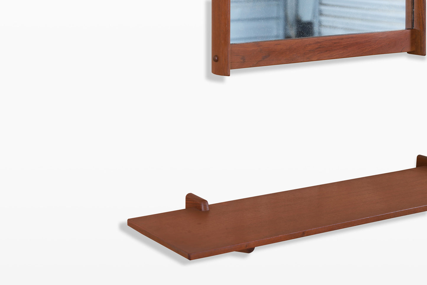 Danish Modern Teak Wall-Mounted Mirror with Shelf by Kai Kristiansen