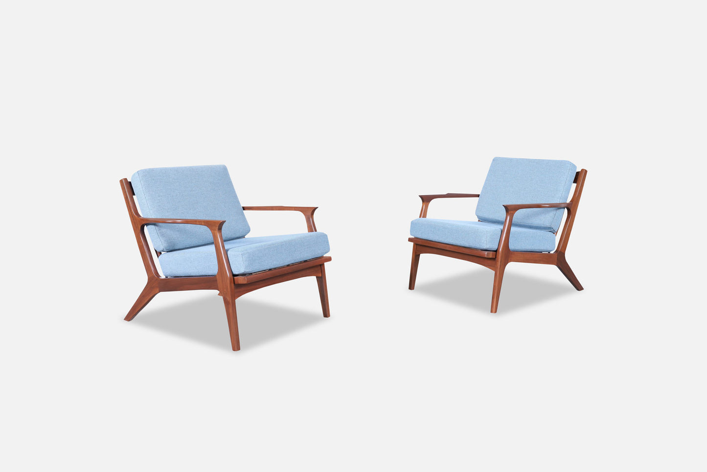 Danish Modern Walnut Lounge Chairs