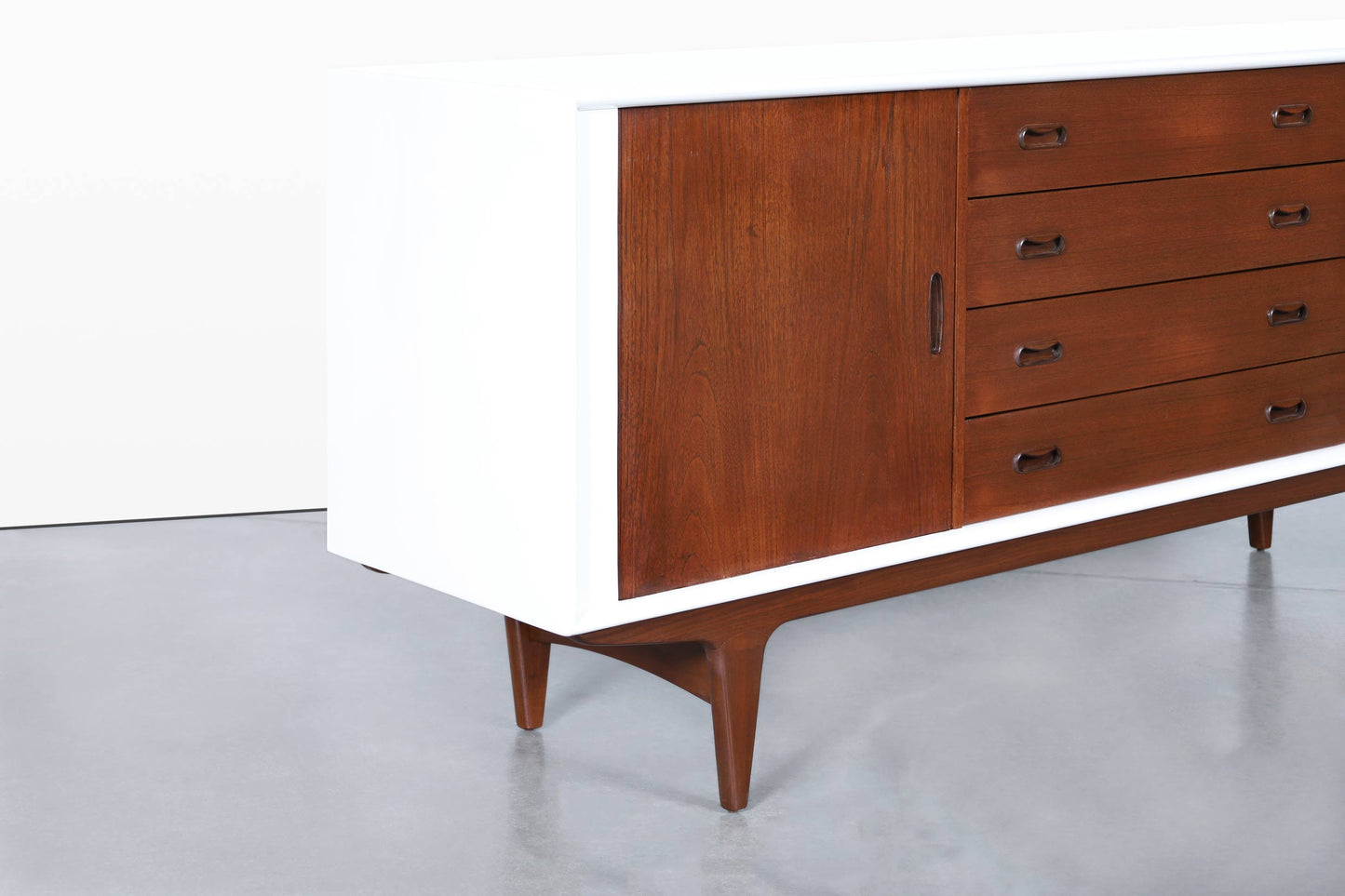 Danish Teak and Lacquered Tambour Door Credenza by Bernhard Pedersen