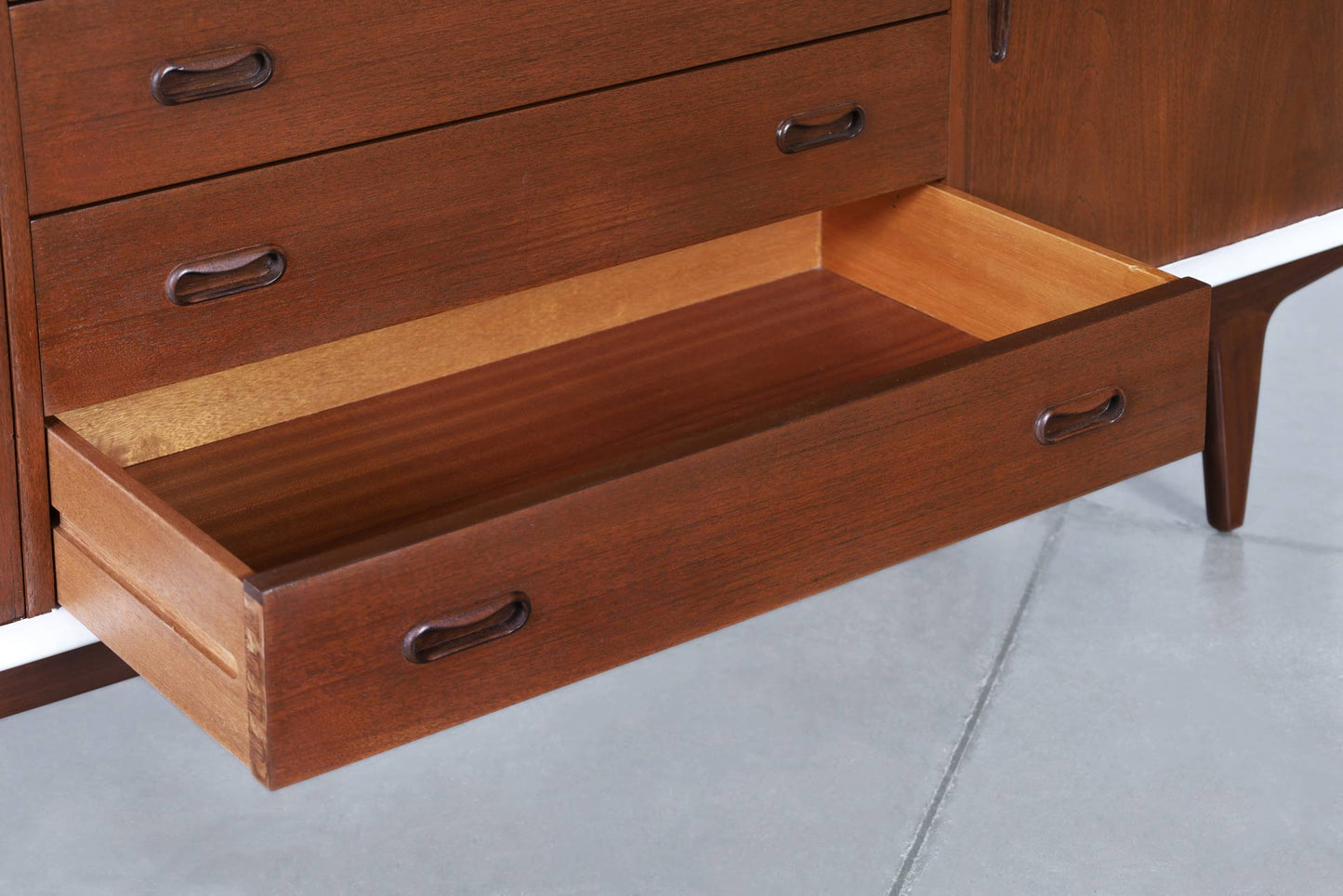 Danish Teak and Lacquered Tambour Door Credenza by Bernhard Pedersen