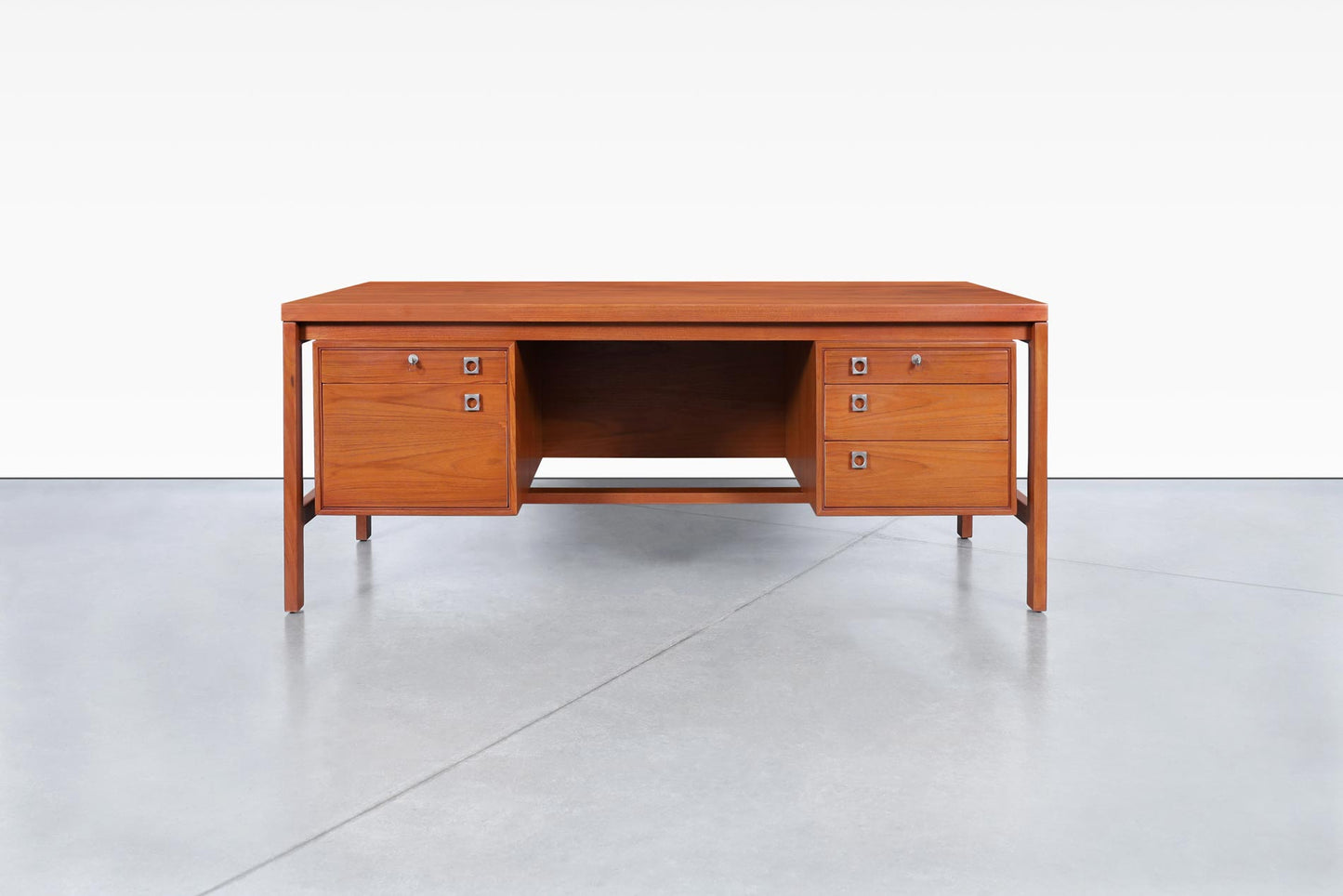 Danish Modern Executive Teak Desk by Arne Vodder for H.P. Hansen