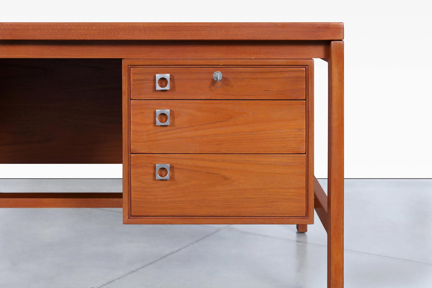 Danish Modern Executive Teak Desk by Arne Vodder for H.P. Hansen