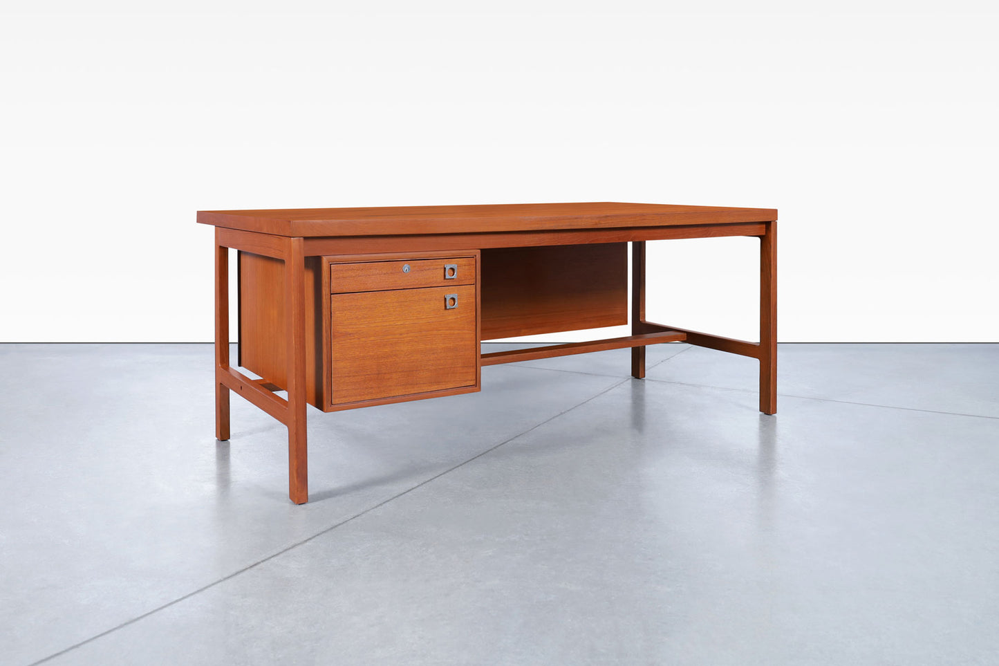 Danish Modern Executive Teak Desk by Arne Vodder for H.P. Hansen