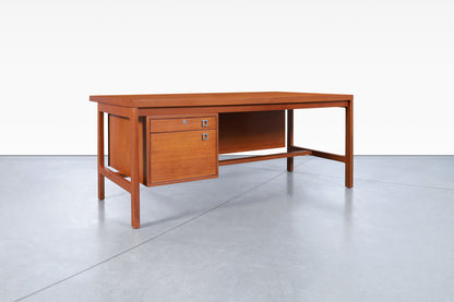 Danish Modern Executive Teak Desk by Arne Vodder for H.P. Hansen