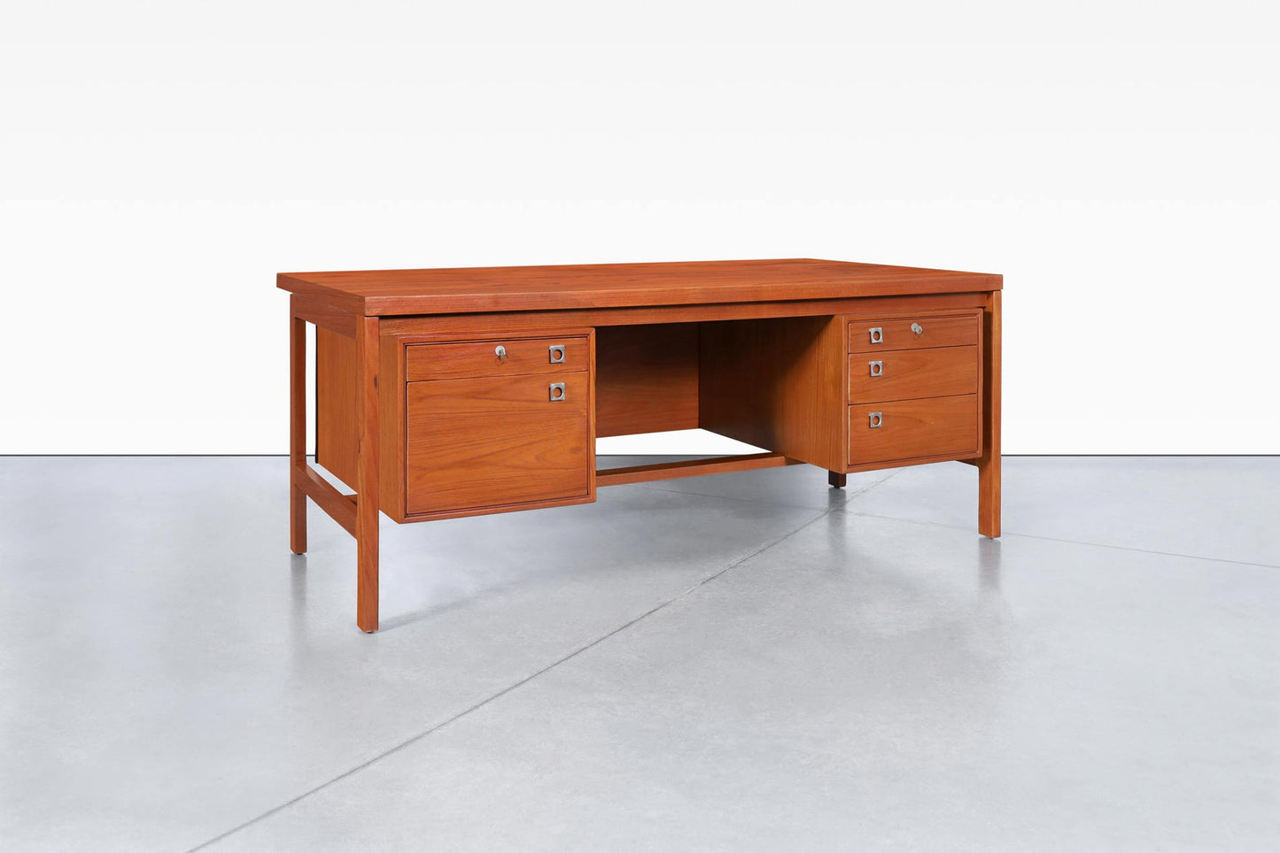 Danish Modern Executive Teak Desk by Arne Vodder for H.P. Hansen