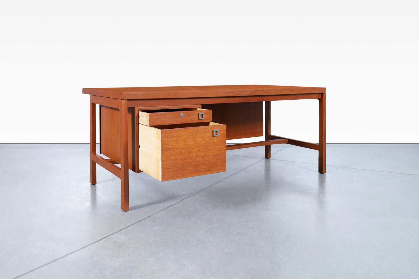 Danish Modern Executive Teak Desk by Arne Vodder for H.P. Hansen