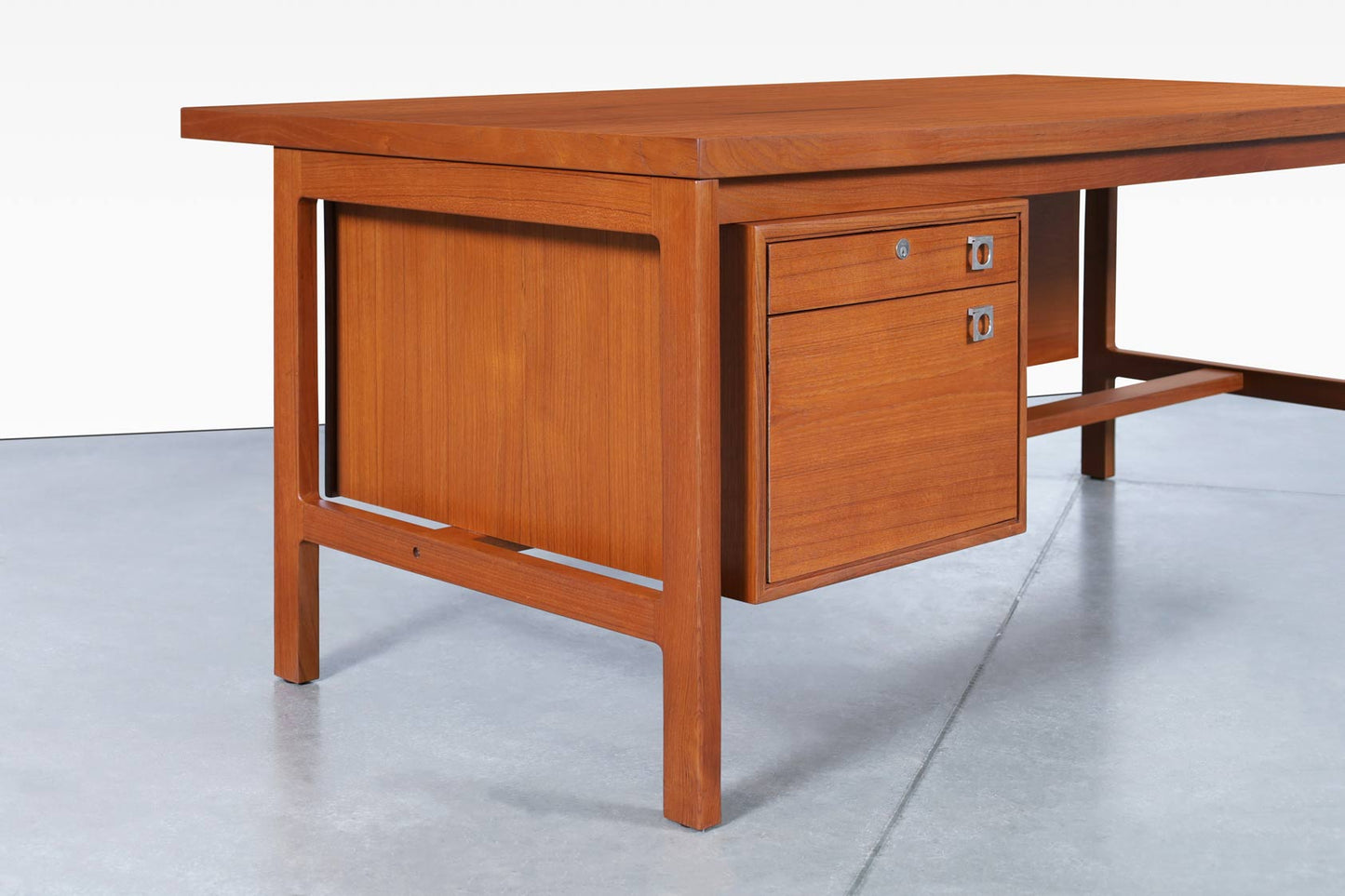 Danish Modern Executive Teak Desk by Arne Vodder for H.P. Hansen
