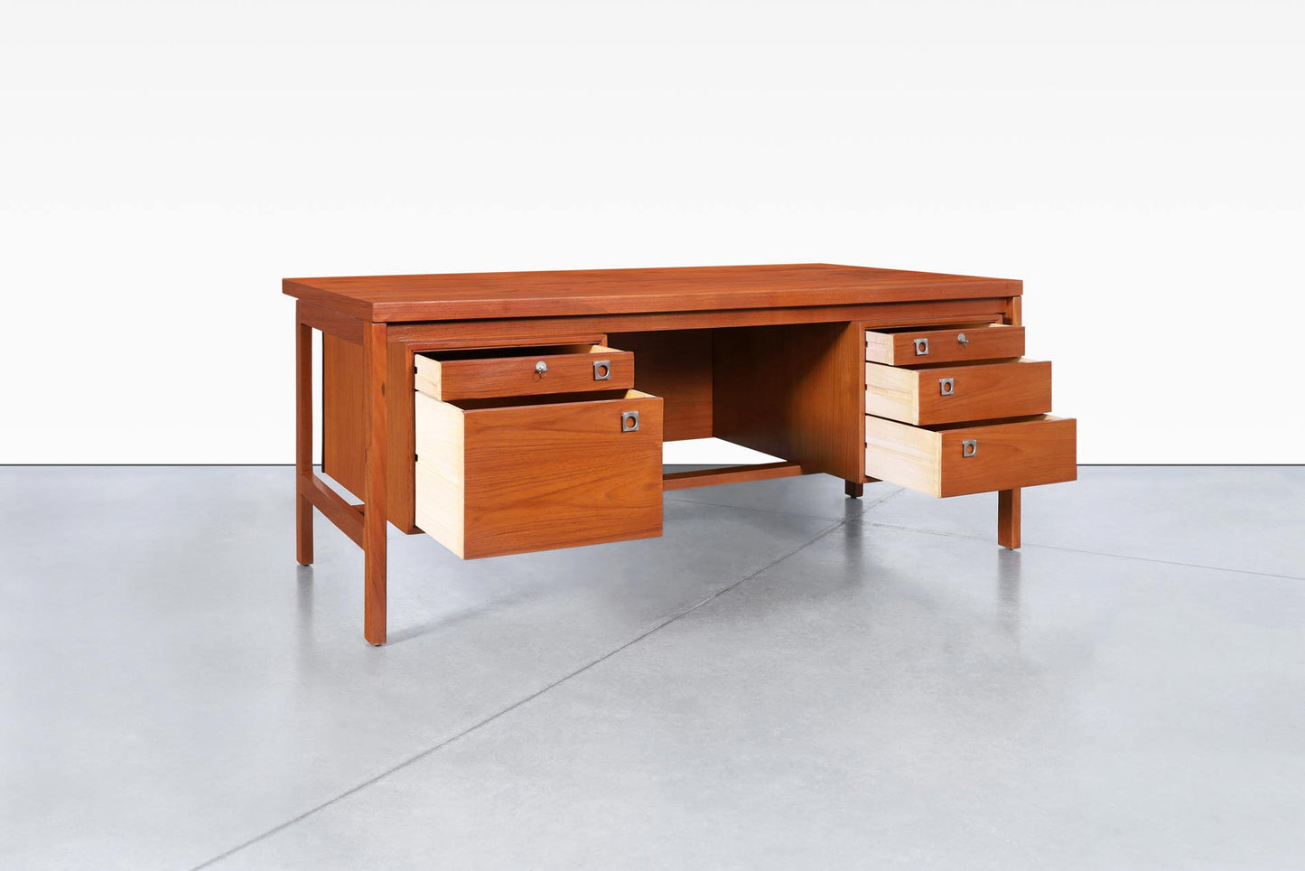 Danish Modern Executive Teak Desk by Arne Vodder for H.P. Hansen