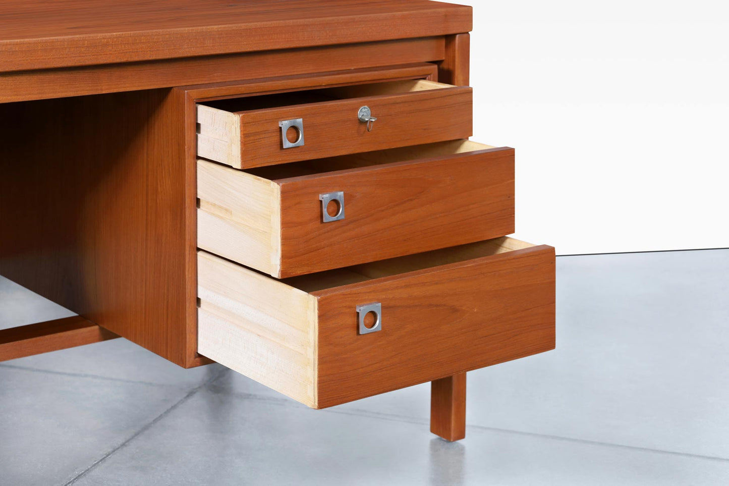 Danish Modern Executive Teak Desk by Arne Vodder for H.P. Hansen