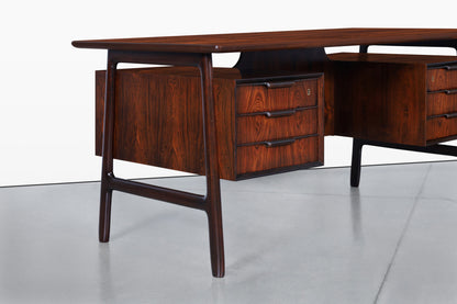 Danish Modern Floating Top Rosewood Desk Modern 75 by Gunni Omann