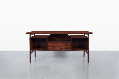 Danish Modern Floating Top Rosewood Desk Modern 75 by Gunni Omann