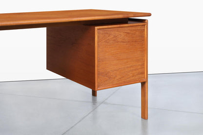 Danish Modern Floating Top Teak Desk by G.V. Møbler