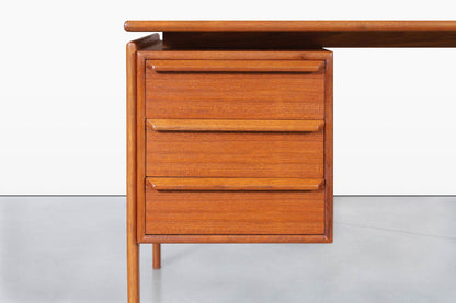 Danish Modern Floating Top Teak Desk by G.V. Møbler