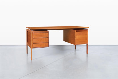 Danish Modern Floating Top Teak Desk by G.V. Møbler