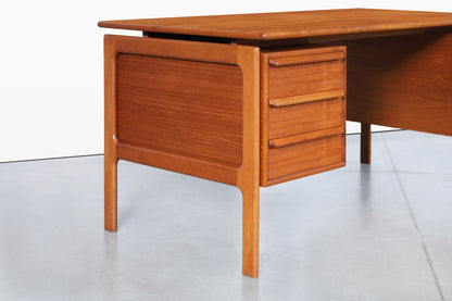 Danish Modern Floating Top Teak Desk by G.V. Møbler