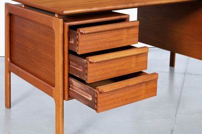 Danish Modern Floating Top Teak Desk by G.V. Møbler