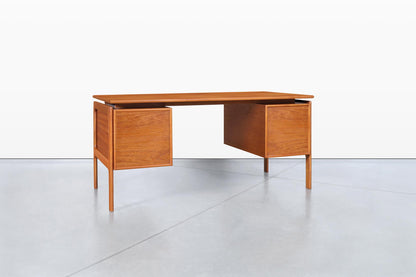 Danish Modern Floating Top Teak Desk by G.V. Møbler