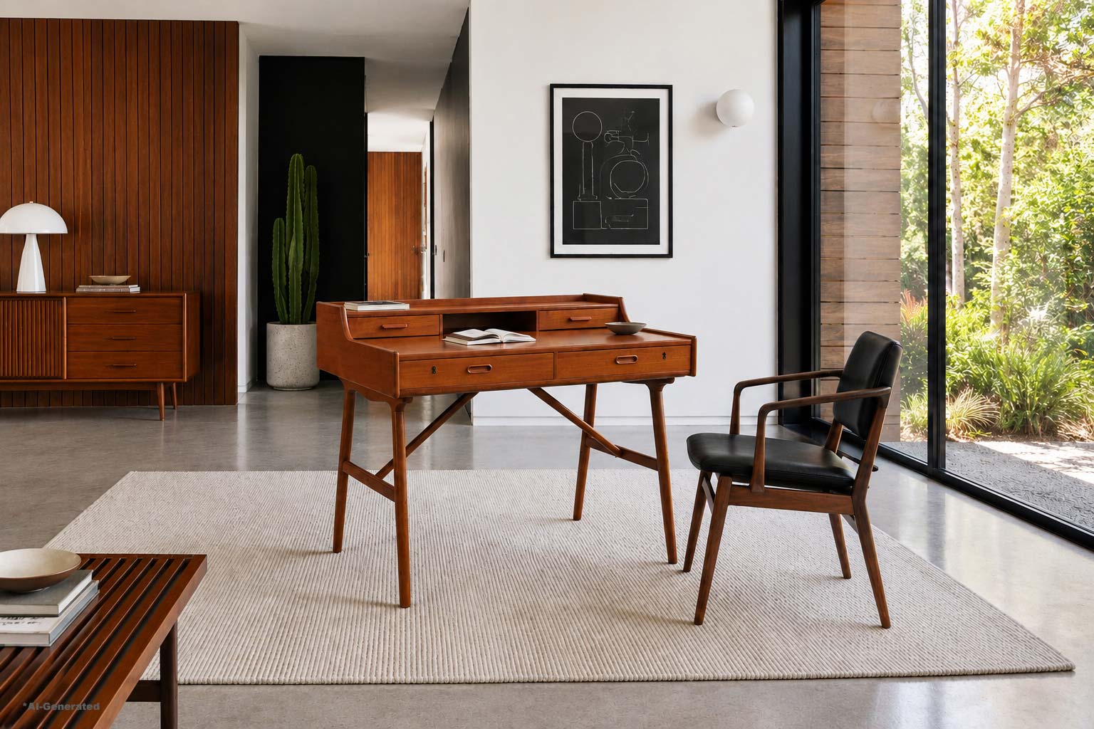 Danish Modern Teak Desk Model #64 by Arne Wahl Iversen – Danish