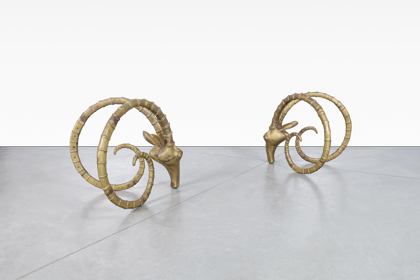 Exceptional Brass Ibex Rams Head Dining Table in the Style of Alain Chervet