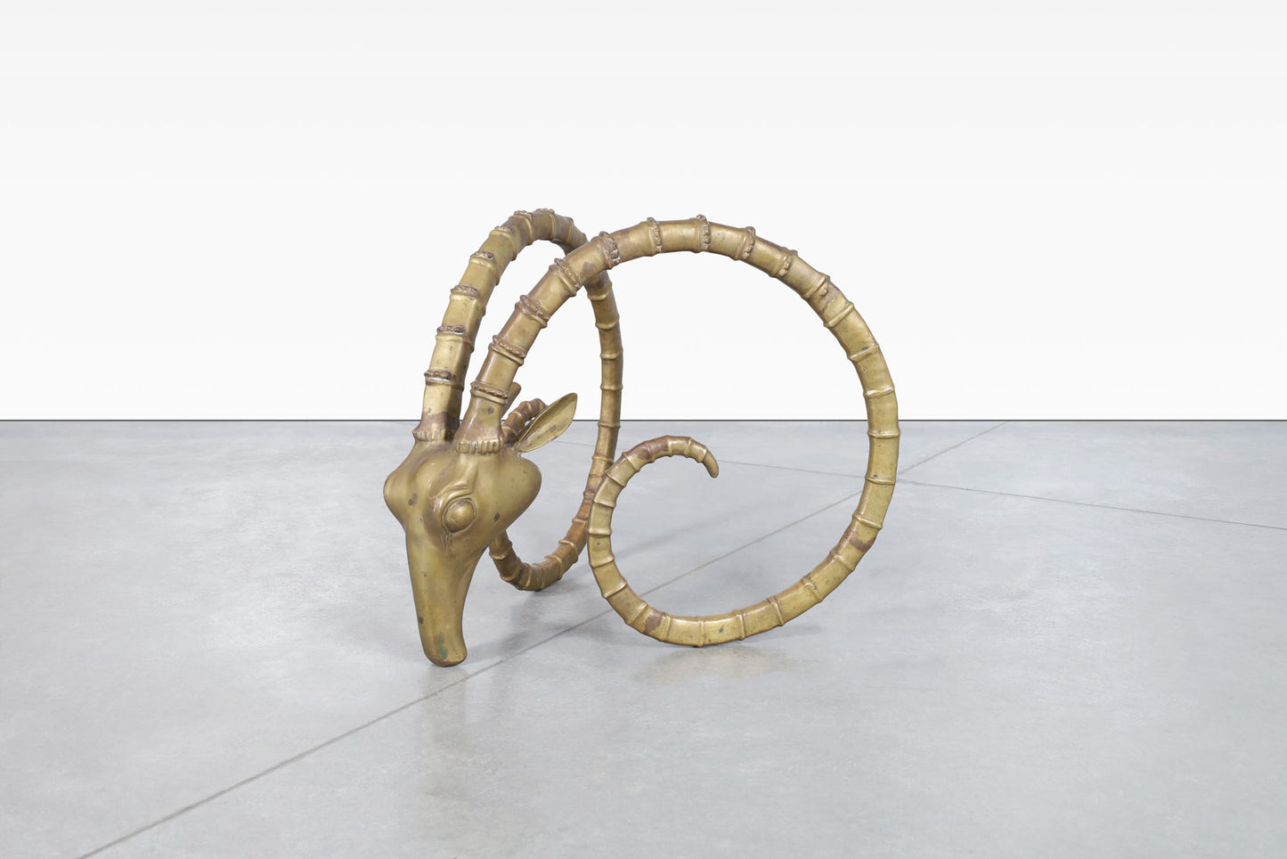 Exceptional Brass Ibex Rams Head Dining Table in the Style of Alain Chervet