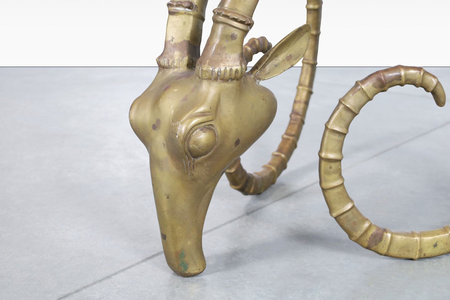 Exceptional Brass Ibex Rams Head Dining Table in the Style of Alain Chervet
