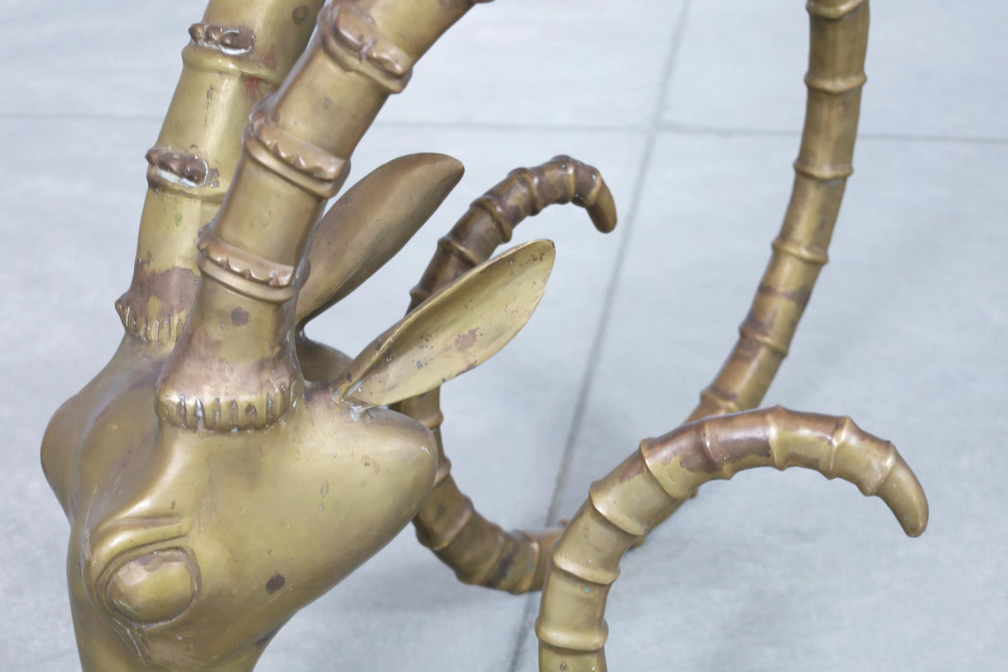 Exceptional Brass Ibex Rams Head Dining Table in the Style of Alain Chervet