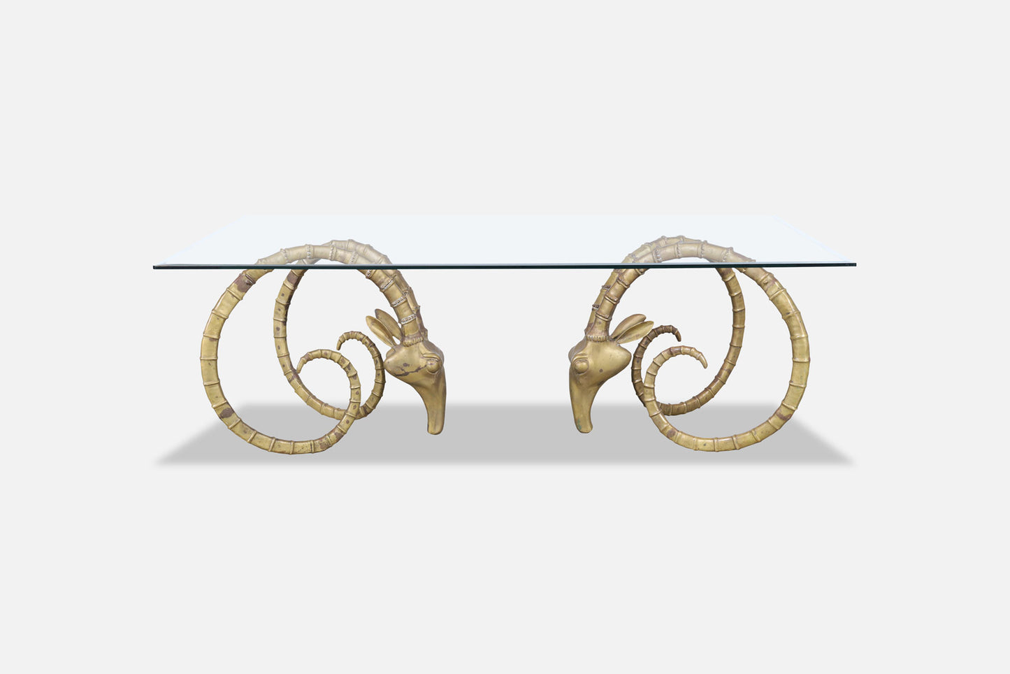 Exceptional Brass Ibex Rams Head Dining Table in the Style of Alain Chervet
